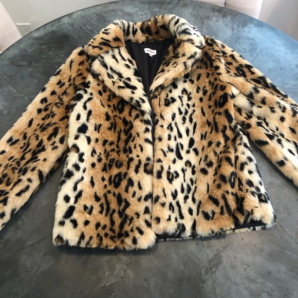 roxy faux fur leopard coat